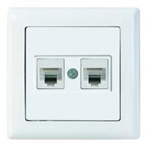 Datarasia Multusan electric Daria (2xRJ45, ilman peitelevyä, valkoinen)